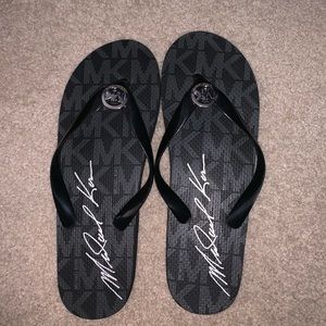 Michael Kors Black Flip Flops Size 10!